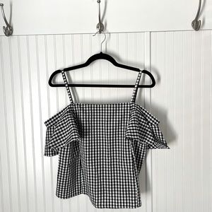 Gingham Off-The-Shoulder Top